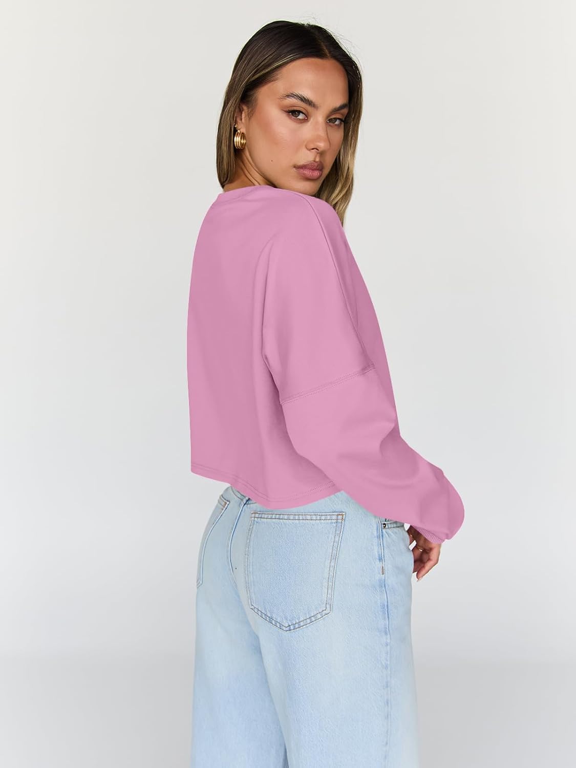 Trendy Queen Cropped Sweatshirts for Women Oversized Crewneck Sweaters Long Sleeve Tops Fall Winter Clothes 2026 - Image 4