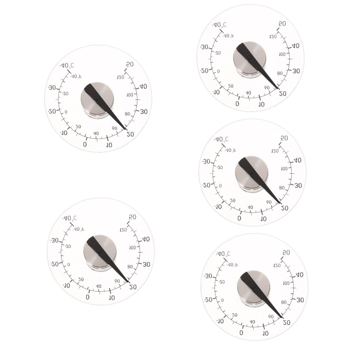 Happyyami Thermometer Aussen Aussenthermometer Wetterfest 5st Raumthermometer Innen Haushalt Selbstklebend Türen Und Fenster Glasteller