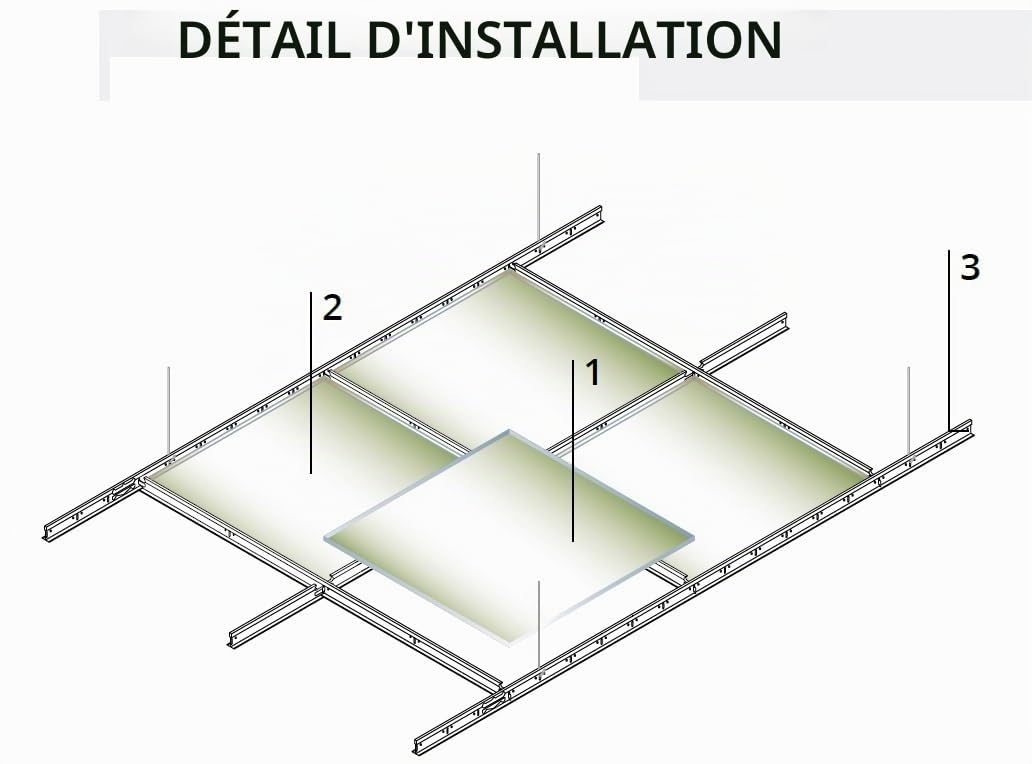 Panneaux de plafond 60 x 60 x 1,2 cm fibre minérale 14 pièces Lot 5,04 m² Absorbant Finition fissurée