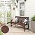 nalone Outdoor Bench with Cup Holders, HDPE Porch Bench Fade Proof (Brown)