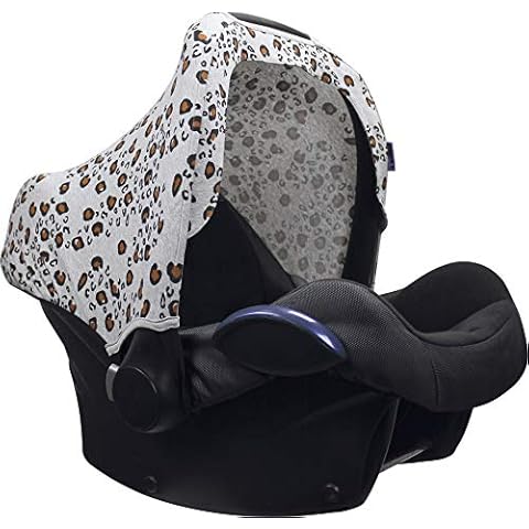 Dooky Hoody Style UV+ Universal Cover (Sun & Rain Protection) for Maxi COSI Cabrio/CabrioFix/Pebble/Citi, Römer & ther Baby Car Seats, Little Leopard Cover