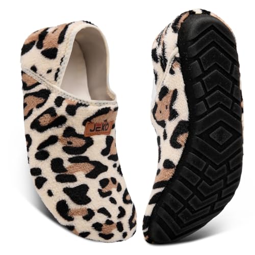 UUBARIS House Slippers for Men Women Furry Slip On Sock Shoes For Traval Indoor Yoga With Thickened Sole