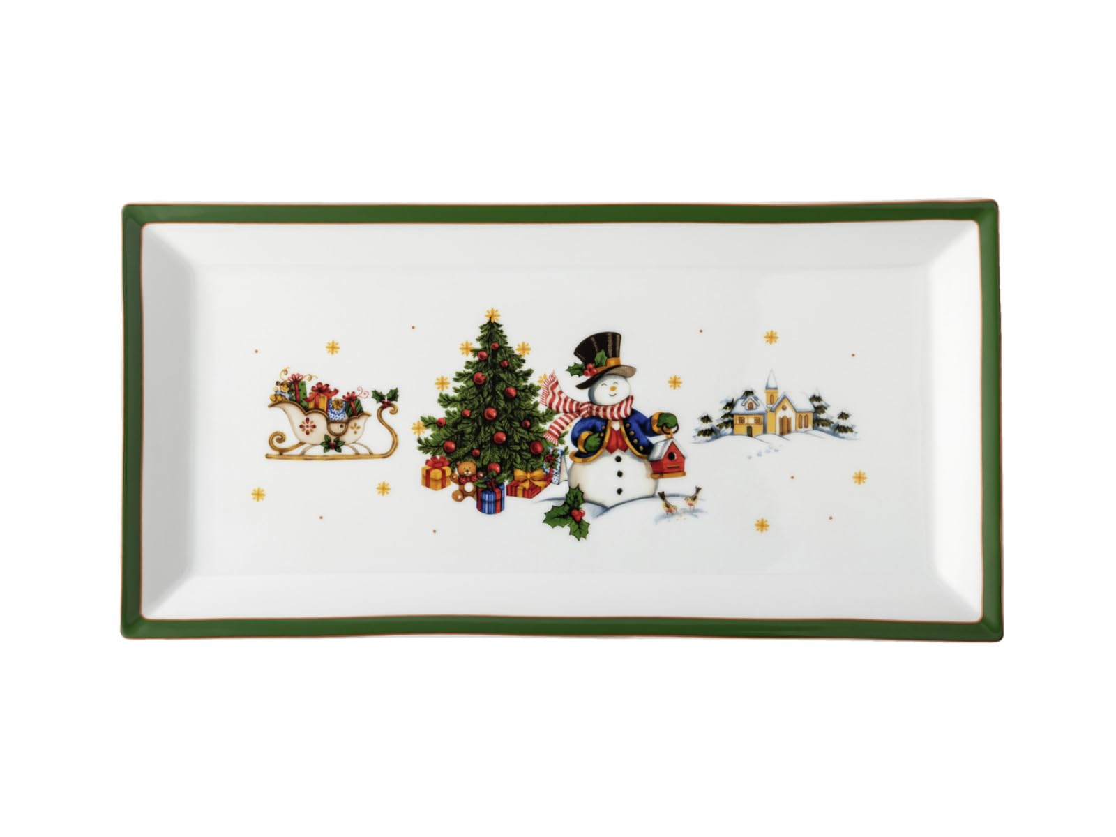 Hutschenreuther Happy Wintertime H. Wintertime Green Square Plate 36 cm