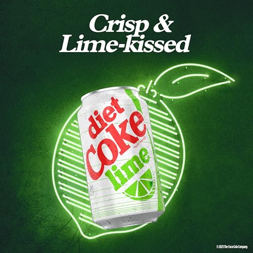 Diet Coke Lime Soda Soft Drink Fridge Pack Cans, 12 fl oz, 12 Pack image 2