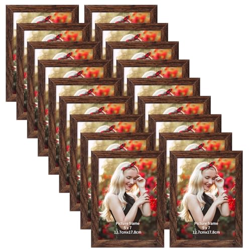 PETAFLOP 5x7 Wooden Picture Frames Set of 18