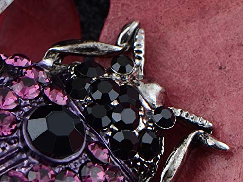 Alilang Antique Sparkly Amethyst Purple Black Crystal Rhinestones Ladybug Beetle Insect Novelty Brooch Pin Pendent4