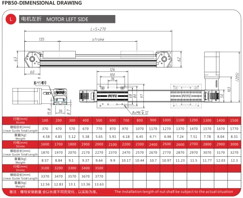 Fuyu FPB507 Fpb50 Linear Stage Linear Motion Guide Belt Drive Linear Actuator Table Nema 23 Stepper Servo Motor thumb #4