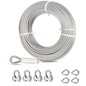 Hannger 6mm Edelstahlseil 15M Drahtseil Set