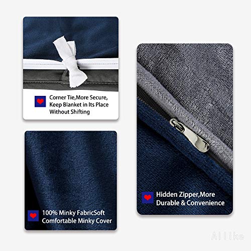 Allike Cooling Certified Weighted Blanket 20 lbs - 60"x80" Double Queen Size with 2 Duvet Covers for Hot & Cold Sleepers All The Year Around | Gift for Adult Men, Women, Youths Allike Cooling Certified Weighted Blanket 20 lbs - 60"x80" Double Queen Size with 2 Duvet Covers for Hot & Cold Sleepers All The Year Around | Gift for Adult Men, Women, Youths