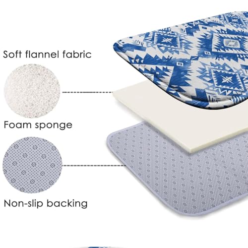 Tapis de bain en mousse à mémoire de forme bohème chic absorbant taille M