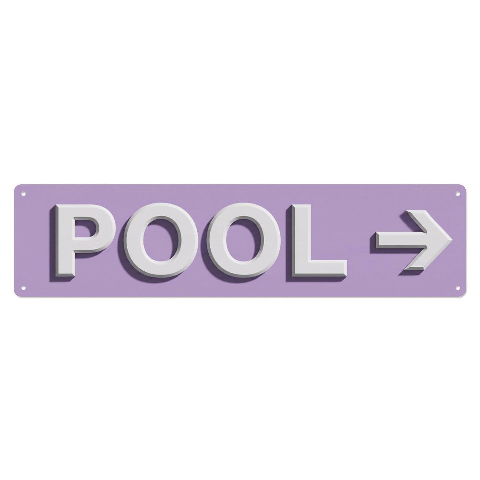 Swimming Pool Lavender Purple Metal Tin Sign