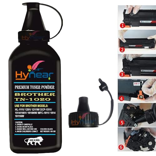 Image of TN-1020 Toner Powder Compatible for Brother HL-1111, HL-1201, HL-1211W, DCP-1511, DCP-1514, DCP-1601, DCP-1616NW, MFC-1811, MFC-1814 Printers ( Powder-6)