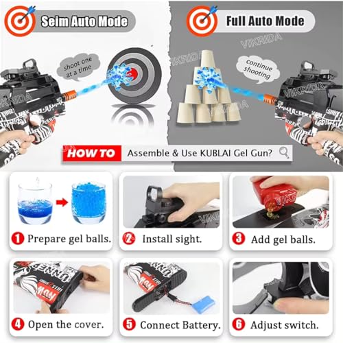 Image of VikriDA Small Balls Gun & Foam Blaster for Outdoor Activities Shooting Time with Small Balls for Adult Original Airsoft Gun Automatic - P90