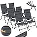KESSER® 6er Set Gartenstühle - Gepolstert Gartenstuhl Hochlehner Alu Stühle klappbar Lehne - 7-Fach verstellbar Rückenlehnen - Klappsessel Klappstühle Aluminium – Wetterfest, Anthrazit