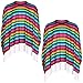 Yahenda 2 Pcs Cinco De Mayo Poncho Adult Women Men Cinco De Mayo Fiesta Serape Poncho Costume Accessory,53.15 x 53.15 Inches