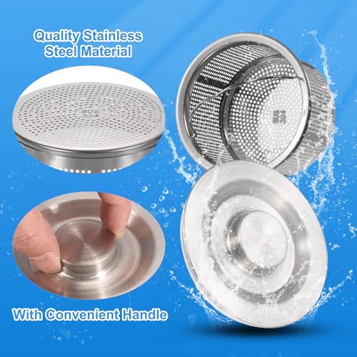 Filtro para desagüe de cocina con tapa acero inox 2 pcs miniatura 3