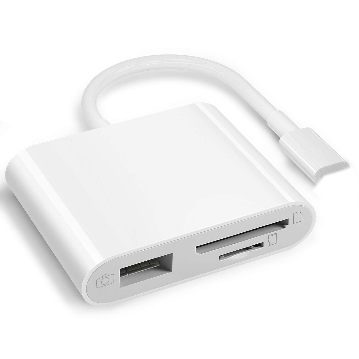 MICROWARE 3 in 1 Lightneing to USB Camera Connection Kit Card Reader Sd Memory Sd, Tf Reader, No Software, Compatible Multi-Systeme, 2.0-image-5
