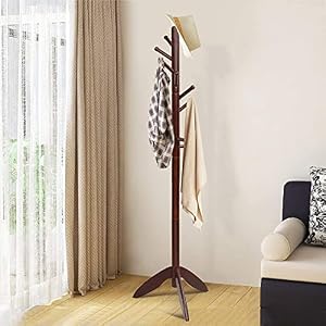 Tangkula Wood Tree Coat Rack Freestanding, Entryway Coat Stand with 11 Hooks & Stable Tri-Legged Base, Elegant Coat Hall Tree Coat Hanger Stand for Home Office Hallway Entryway Tangkula Wood Tree Coat Rack Freestanding Entryway Coat Stand with 11 Hooks Stable Tri Legged Base Elegant Coat Hall Tree Coat Hanger Stand for Home Office Hallway Entryway