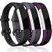 Maledan Replacement Bands Compatible for Fitbit Alta, Alta HR and Fitbit Ace, Classic Accessories Band Sport Strap for Fitbit Alta HR, Fitbit Alta and Fitbit Ace, 3-Pack, Black/Gray/Plum, Small