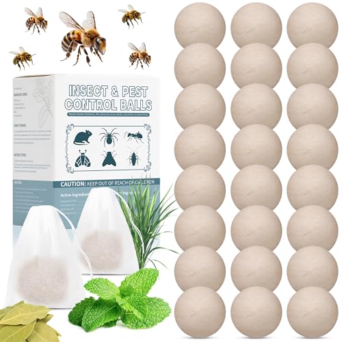 24Pack Peppermint Oil Wasp and Bee Repellent Natural Carpenter Bee Repellent for Yellow Jackets Hornets Mud Wasp Deterrent for Indoor Outdoor Patio Garden Porch | Long-Lasting Protection | Pet Safe