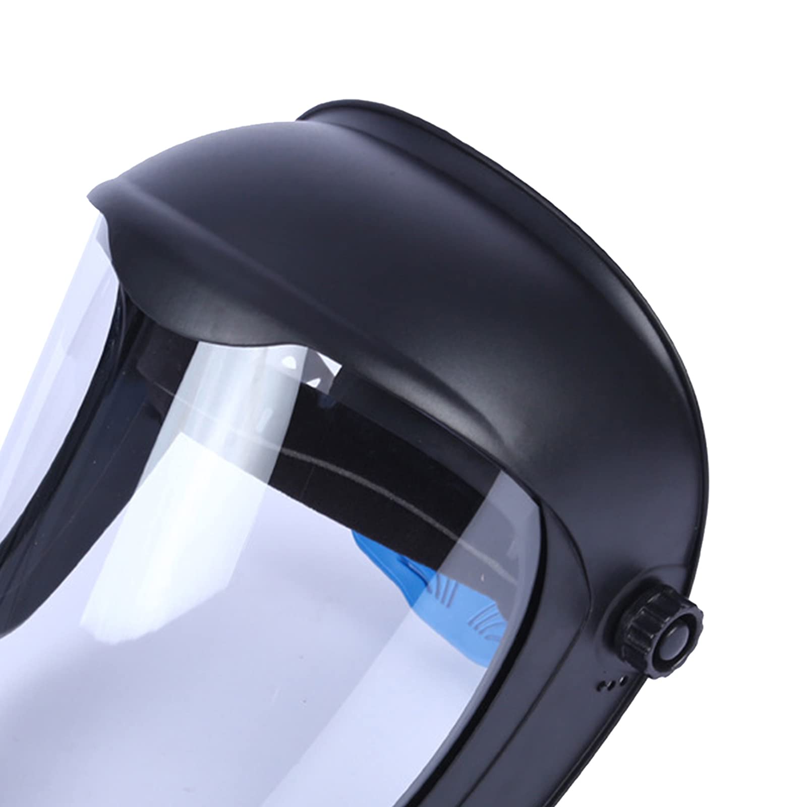 F Fityle Escudo Facial Casco de Soldadura con Lente Transparente de Pantalla de Policarbonato Sin Recubrimiento Anti-UV Protección de Ojos Cara Completa - Máscara doble diadema