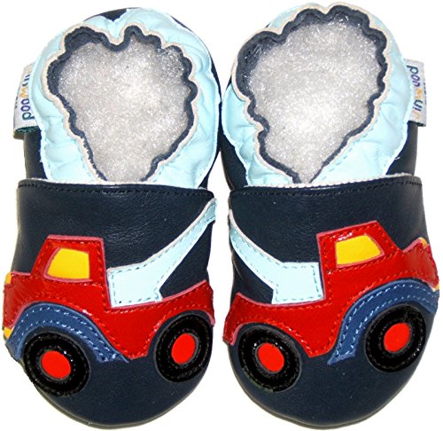 Leather Baby Soft Sole Shoes Boy Girl Infant Children Kid Toddler Crib First Walk Gift Truck Navy (12-18month, Navy)