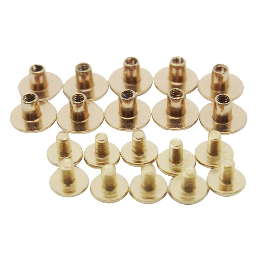 10 Sets Binding Stud Belt Bag Screw Nail Rivet for DIY Leather Accessories Bookbinding Gold-image-20