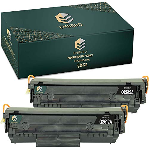 EMBRIIO 2X Q2612A 12A Cartucho Tóner Reemplazo para HP LaserJet 1010 1012 1015 1018 1020 1022 1022n 1022nw 3010 3015 3020 3030 3050 3052 3055 M1005 MFP M1319f MFP