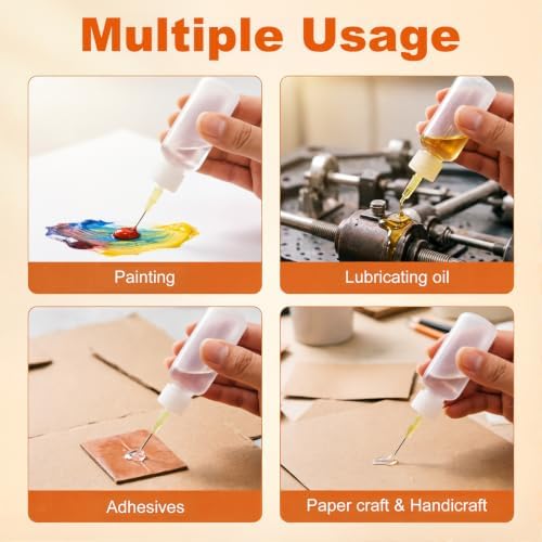 10 Pcs 30ml Precision Needle Tip Squeeze Bottle with Funnel & Blunt Needles - 5