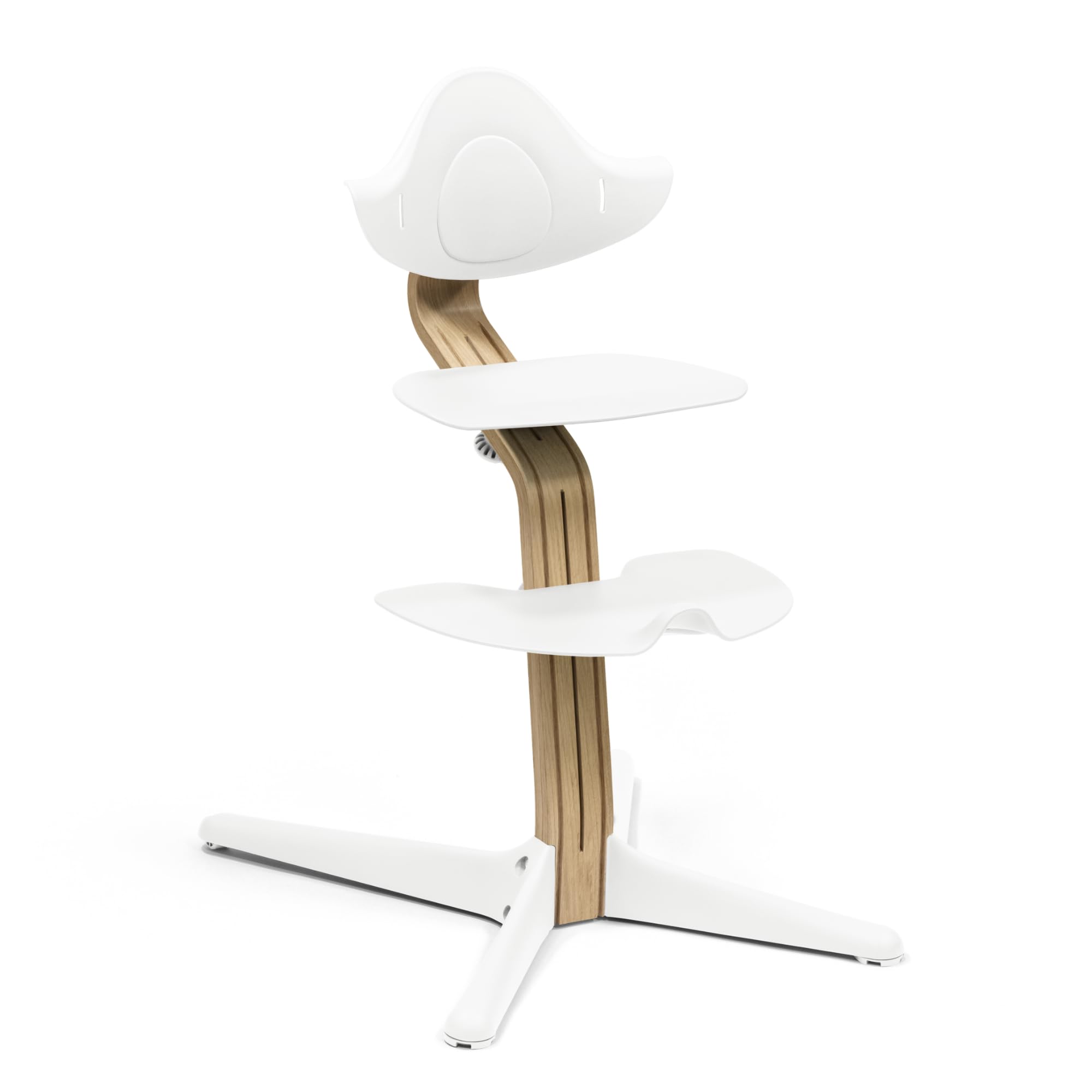 Stokke Nomi Stoel, eiken/zwart, de zitting die actief zitten bevordert, eenvoudige instelling zonder gereedschap, inclusief stabiele voetensteun en kantelbare wielen, belastbaar tot 150 kg