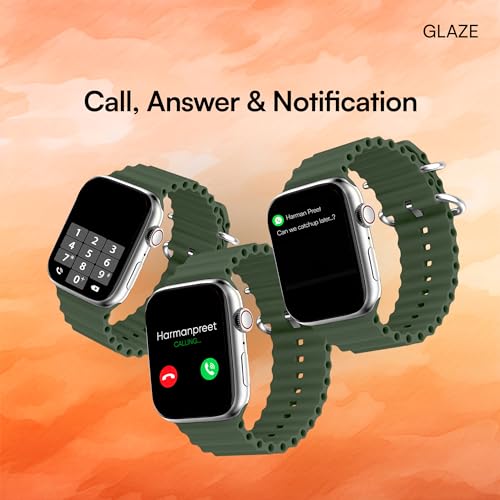 Image of HAPIPOLA Smart Watch Glaze 2 inchin HD Display | Bluetooth Calling IP67 Waterproof | Music Control Multi-Sport Modes | Health Monitor Supports Wireless Charging (Green)