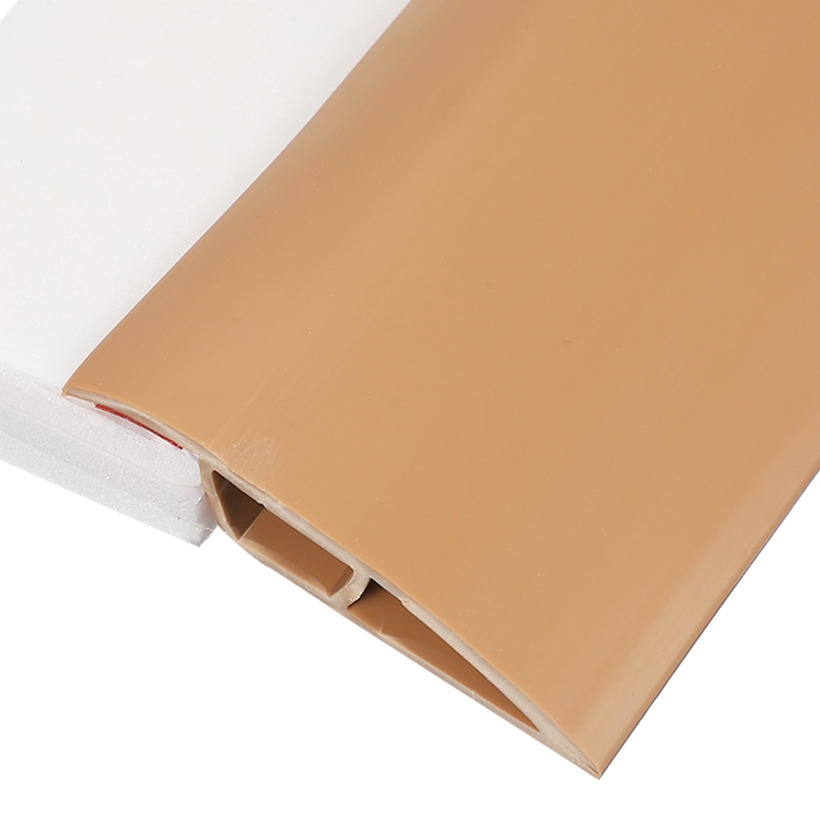 sourcing map Floor Transition Strip 6.5ft Self-Adhesive Flooring Edge Trim Strip for Uneven Floors Gaps from 11/16" to 13/16", Light Brown โ image 1