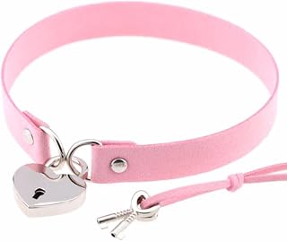 Collar de corazón gótico pastel para niña, collar Harajuku, correa para el cuello, accesorios estéticos rosa
