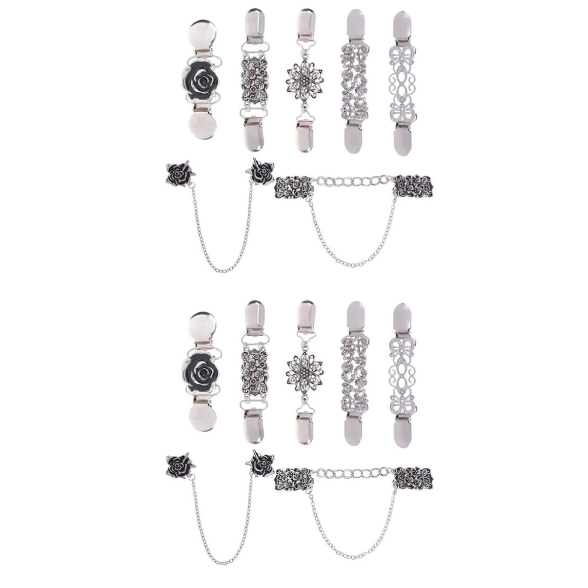 VALICLUD Pullover-schal-clip Cardigan-verschluss Karikatur Hüftclips Für Zubehör Graceling Schalclip Broschen Für Kleidung Retro-kleidungsclip Kleidungsbrosche Legierung Silver 7st