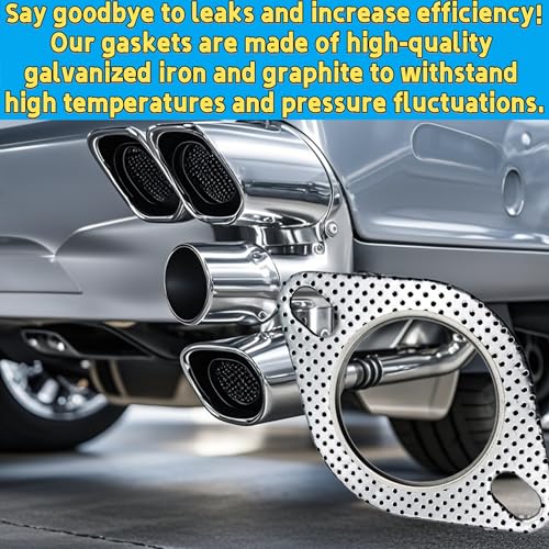 Image of 2-Pack Flat Exhaust Donut Muffler Gasket Durable Flange Seal Ring, 2-Bolt Automotive Replacement Parts (2inches)