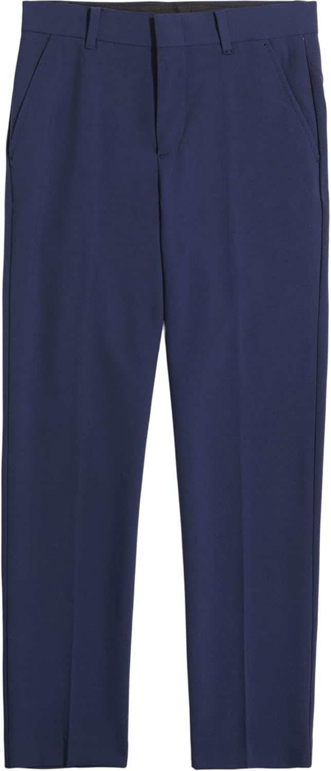van heusen boys flex stretch flat front dress pants 8 husky bank blue solid