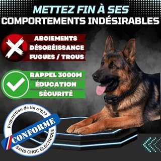 PAWPRO Collier de Dressage, Portée XXL de 3000m, Conforme Nouvelle Loi 2024 Bien-Être Animal, 3 Modes BIP, Boost Vibration, pour Chiens de Toutes Tailles, Marque Française (1pcs)