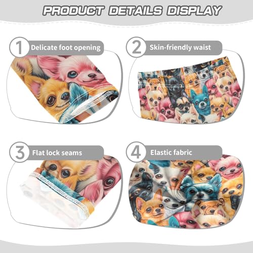 Girls Leggings Soft Toddler Ankle Length Bottoms Colorful Dogs Kids Dance Yoga Pants 4-10 Years3