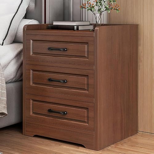 Mesita de noche para dormitorio, diseño alto moderno con cajón y estante de almacenamiento abierto, mesa auxiliar para comodidad de sala de estar