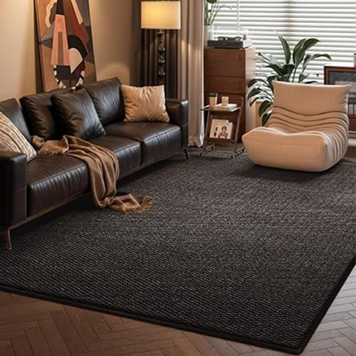 Alfombra antideslizante con aspecto de sisal, a prueba de arañazos, resistente a la suciedad, fácil cuidado, ideal para decoración de sala de estar, 160 x 240 cm y elegante solución para suelos del