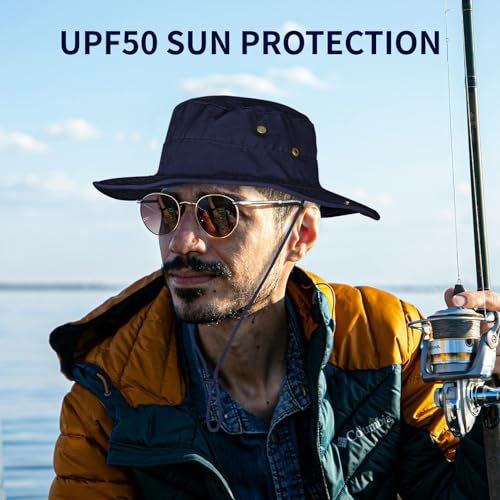 Image of Sun Hats for Men Women Boonie Hat Foldable Fishing Hat UPF 50+ Bucket Hat for Fishing Hiking Garden Safari Beach