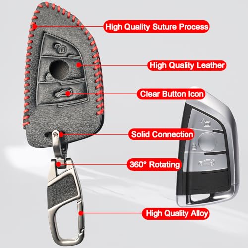 Coque clé BMW 3 boutons XUKEY étui silicone housse télécommande auto - 6