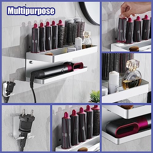 Zimso Uchwyt do przechowywania kompatybilny z Dyson Airwrap akcesoria do lokówki, uchwyt ścienny, stojak do przechowywania, narzędzie do domu, łazienki, organizer, biały