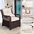 HOMREST 6 Pieces Patio Furniture Set, Wicker Patio Conversation Sets, Outdoor Sectional Rattan Sofa Chairs with Coffee Table, High Back, Ottoman, Cushions for Porch, Deck, Garden, Backyard (Beige)