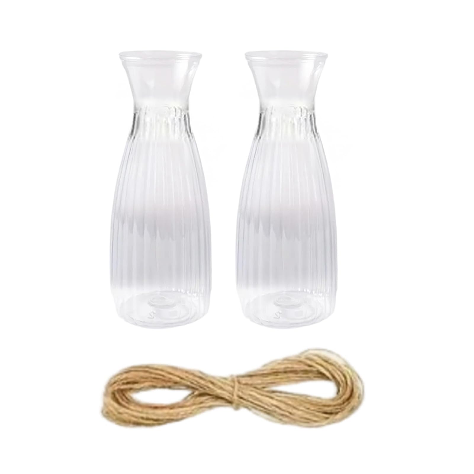 Quoravel Clear Plastic Bud Vase, Small Transparent Vase for Flowers, Modern Table Centerpiece for Wedding Dining Home Decor 2pcs