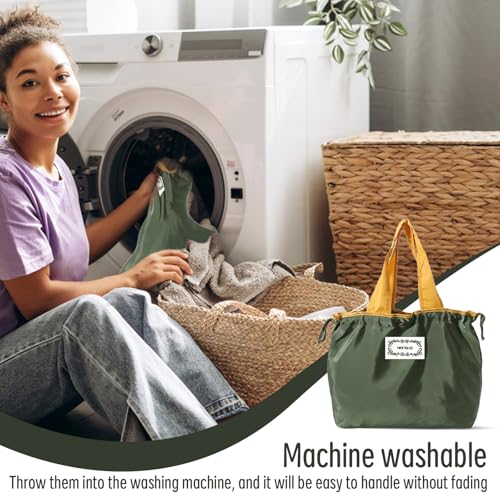 DHSWNNG Einkaufstasche Faltbar, Falttasche mit Kordelzug Wiederverwendbare Shopping Bag Tragbare Tragetasche Waschbar Einkaufstaschen für Einkaufen Reise (47X35cm)