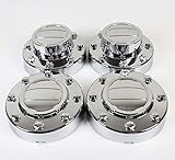 New Replacement for 2011-2016 Ram 3500 Chrome Wheel Hub Center Caps Set 1-TON Dually DRW Alcoa Alloy...
