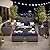 VONZOY 6 Pieces Patio Furniture Set with 44" Gas Fire Pit Table, Outdoor Sectional Conversation Sets, All-Weather Wicker Rattan Sofa w/Gas Fire Pit, Ottoman, Thick Cushion Navy Blue