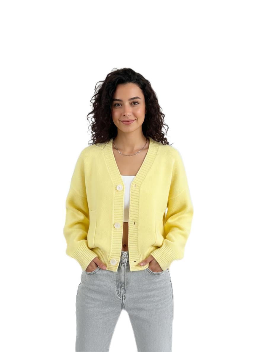 Cropped Sweaters and Cardigans Yellow Freesize - Sweater for Women-image-31