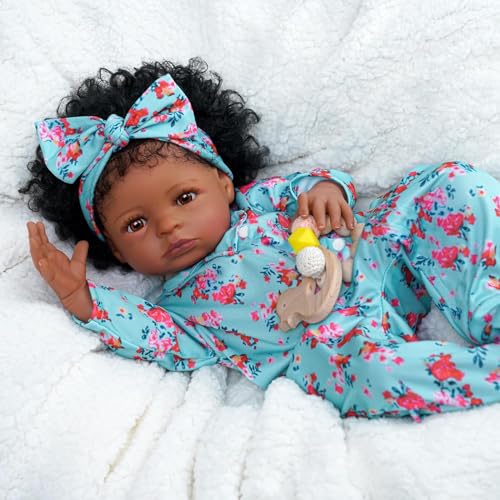 Brastoy Bebê Reborn Boneca Silicone Menina Negra Pintada Original 55cm